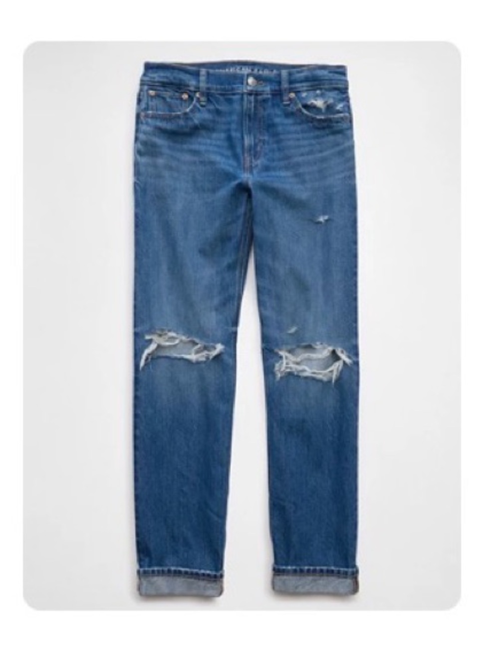 American Eagle Ripped low rise ex-boyfriend jeans, Sz. 6 Short